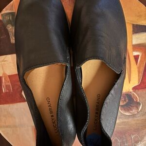 SOLD-Lucky Brand Women's Black Leather Slip-On Shoes 7.5